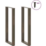  Noge za barsko mizo v obliki črke U, 2 kosa, naravno jeklo, 50 x (110-111) cm, jeklo | Shoptok.si