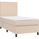  Krevet s oprugama i madrac cappuccino 100x200cm od umjetne kože | shoptok.hr