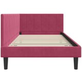 vidaXL Kotna postelja z vzglavjem vinsko rdeča 100 x 200 cm Žamet | Shoptok.si
