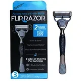 Brijač Flip Razor + dvostrani žilet s 3 oštrice – Blue