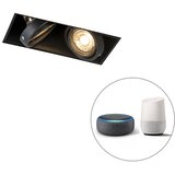 QAZQA Pametna vgradna črna črna, vključno z 2 Wifi GU10 trimless - Oneon 2 Cene