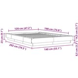 Okvir kreveta boja betona 120x190 cm od konstruiranog drva | shoptok.hr