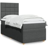 vidaXL Okvir kreveta s oprugama i madrac tamnosivi 80x200cm od tkanine | shoptok.hr