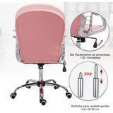  Uredska ergonomska stolica umjetna koža podesiva visina roza | shoptok.hr
