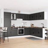  14-dijelni set kuhinjskih ormarića Porto konstruiranog drva Crna | Shoptok.si