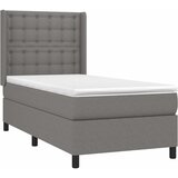  Krevet s oprugama i madracem tamnosivi 90 x 190 cm od tkanine | shoptok.hr