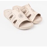 Shelvt Comfortable light beige flip-flops on a low wedge | shoptok.hr