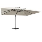vidaXL Konzolni vrtni suncobran LED sa stupom 400x300 cm boja pijeska - Pijesak 400 x 300 cm (7 x 5 cm) 1 | shoptok.hr