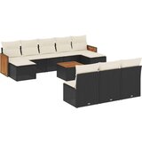  11-dijelni set vrtnih sofa od poliratana s jastucima crni | shoptok.hr