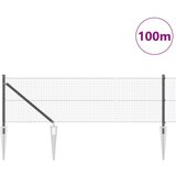 vidaXL varjena žična ograja s 13 priklopnimi podstavki Siva 0,6x100 m Kovina | Shoptok.si