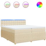  Krevet s oprugama i madracem krem 200 x 200 cm od tkanine | shoptok.hr