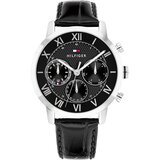 Tommy Hilfiger Analogni sat 'TH-OXFORD' crna / srebro | shoptok.hr