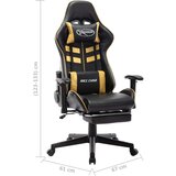 vidaXL Gaming stol z oporo za noge črno in zlato umetno usnje | Shoptok.si