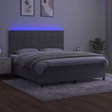  box spring s madracem LED svjetlosivi 160x200 cm baršun | shoptok.hr