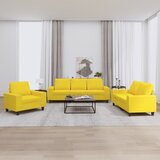  3-dijelni set sofa svjetložuti od tkanine Cijene