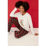 Trendyol Multicolored 100% Cotton Christmas Theme T-shirt-Jogger Knitted Pajamas Set Cene