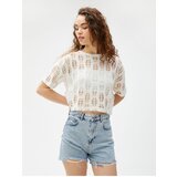 Koton crop t-shirt openwork short sleeve crew neck | Eponuda.ba