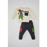 Defacto Baby Boy Marvel Comics Sweatshirt Sweatpants 2 Piece Set
