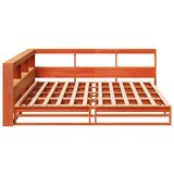  Knjižna postelja brez vzmetnice vošč. rjava 200x200 cm borovina, (21791568) | Shoptok.si