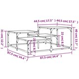  Stolić za kavu crni 87 5x87 5x40 cm od konstruiranog drva | shoptok.hr
