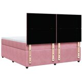vidaXL Box spring postelja z vzmetnico roza 200x200 cm žamet, (21305406) | Shoptok.si