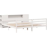 vidaXL Krevet s regalom z knjige bez madraca bijeli 200x200cm borovina | shoptok.hr