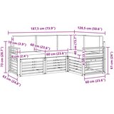  Set vanjskih sofa 4 kom. Prirodna i krem Poliester | shoptok.hr