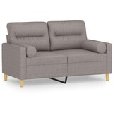  Dvosjed s ukrasnim jastucima smeđesivi 120 cm od tkanine | shoptok.hr