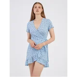 Noisy May Light blue women floral wrap dress Clara - Women