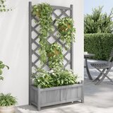 Furnova Cvetlično korito z mrežo sive barve trden les jelke, (21921446) | Shoptok.si