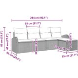 vidaXL 5-dijelni vrtni kauč set s jastučićima siva poli ratan | shoptok.hr