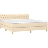  Krevet s oprugama i madracem krem 180x200 cm od tkanine | shoptok.hr