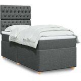 vidaXL Krevet s oprugama i madracem tamnosivi 90x200 cm od tkanine | shoptok.hr