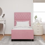  Krevetna konstrukcija Ružičasta 90x200 cm Baršun | shoptok.hr