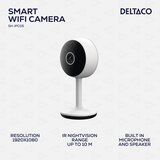 Deltaco SMART HOME WiFi kamera s senzorjem gibanja in dvosmernim zvokom, 2MP, IR nočna funkcija, ONVIF | Shoptok.si