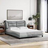 Maison Chic Posteljni okvir - Dvoposteljna postelja - Zakonska postelja brez vzmetnice svetlo siv 160x200 cm blago-J4113, (21772503) | Shoptok.si