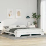 vidaXL Posteljni okvir Bela 180 x 220 cm Trdna borovina | Shoptok.si