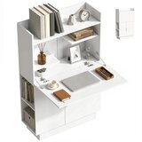 HOMCOM Pisalna miza iverna plošča 80D x 30Š x 128V cm bela, (5000243036) | Shoptok.si