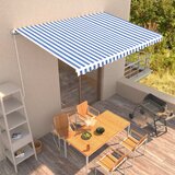 vidaXL Ročno zložljiva tenda 450x300 cm modra in bela Cene