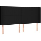  LED uzglavlje crno 203 x 16 x 118/128 cm od tkanine | shoptok.hr