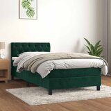 Box spring krevet s madracem tamnozeleni 90x200 cm baršunasti | shoptok.hr