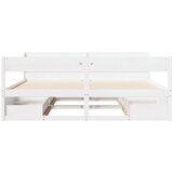 vidaXL Posteljni okvir brez vzmetnice bel 200x200 cm trdna borovina | Shoptok.si