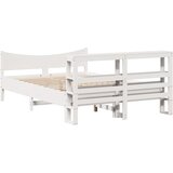  Okvir za krevet s uzglavljem bijeli 135 x 190 cm od borovine | shoptok.hr