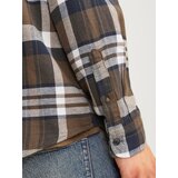 Jack & Jones muška karirana košulja 12235982, teget-braon