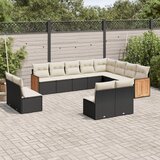 vidaXL 12-dijelni set vrtnih sofa od poliratana s jastucima crni | shoptok.hr