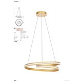  Redo 01-4362 - LED prigušiva luster na sajli TORSION LED/40W/230V crna | Eponuda.com