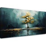 Moderan zidni dekor zlatni odsjaj u jezeru - premium art Cene