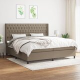 The Living Store Box spring postelja z vzmetnico taupe 200x200 cm blago - Box Spring Postelja, (21514628) Cene