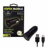 Max Mobile AUTO ADAPTER USB SC-106 QC 3.0,18W QUICK CHARGE 3A + TYPE C CRNI Cijene