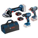 Bosch Aku Set GSR 185Li + GDX 180Li + GWS 180 Li 2x4Ah 0.615.990.N3P Cene
